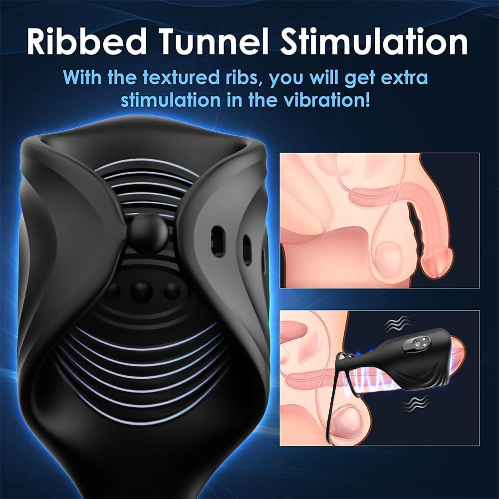 2 in 1 Electric Masturbator Penis Trainer Vibrator with 10 Modes 