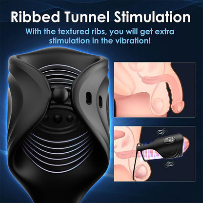 2 in 1 Electric Masturbator Penis Trainer Vibrator with 10 Modes 