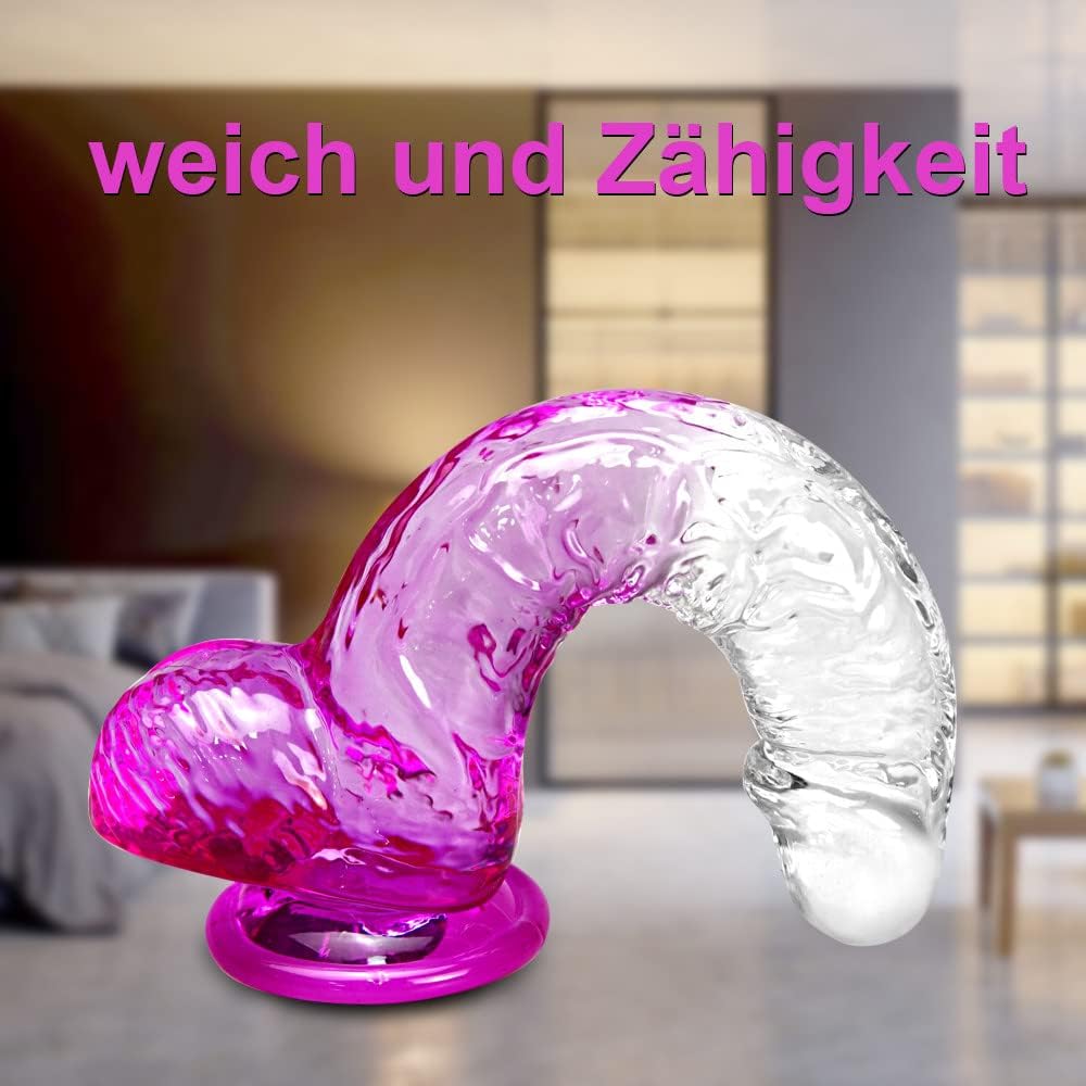 Realistische klare gummi penis natur Dildo transparent 17cm