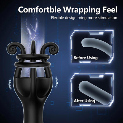 360° Umwickeln Penistrainer Eichelvibrator Masturbator mit 10 Vibrationsmodi