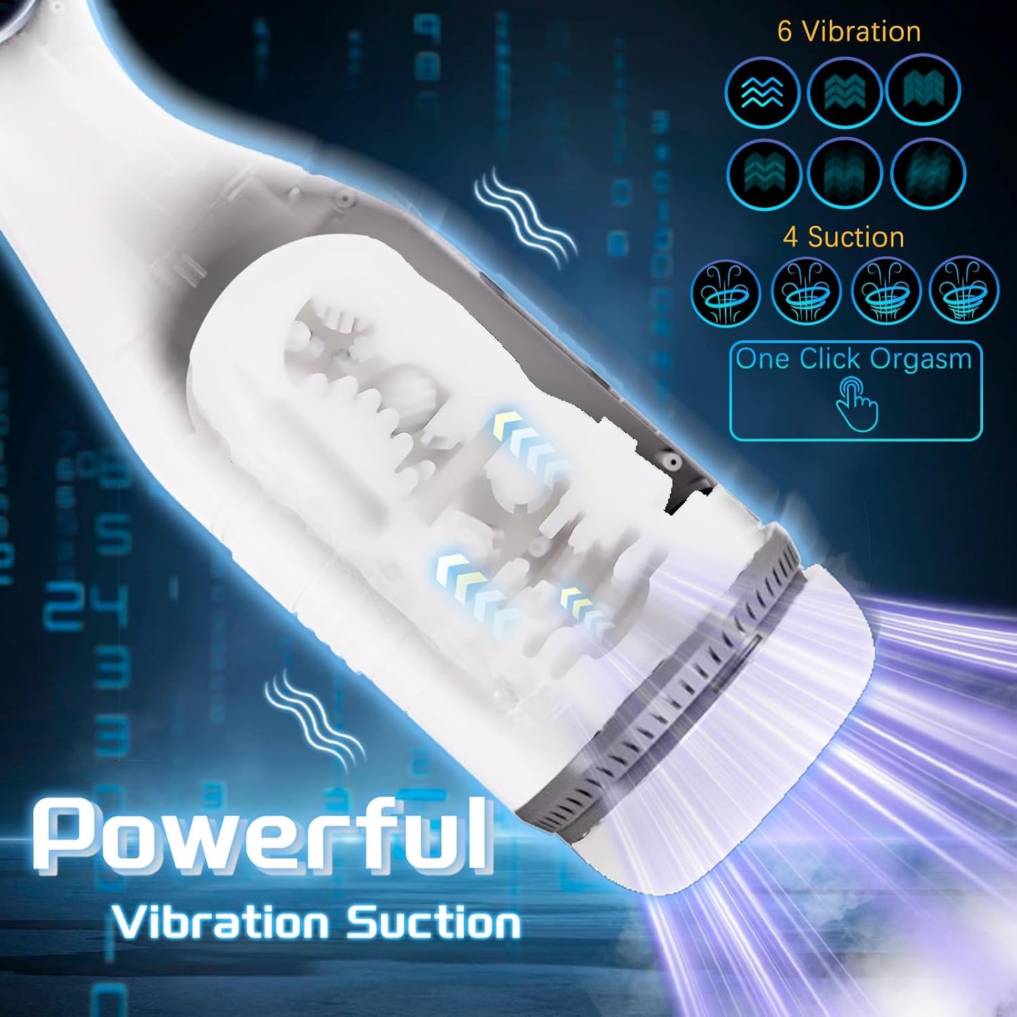6 IN 1 Verbesserter Automatischer Masturbator Sexmahine mit 6 Vibrations & 4 Saugmodi