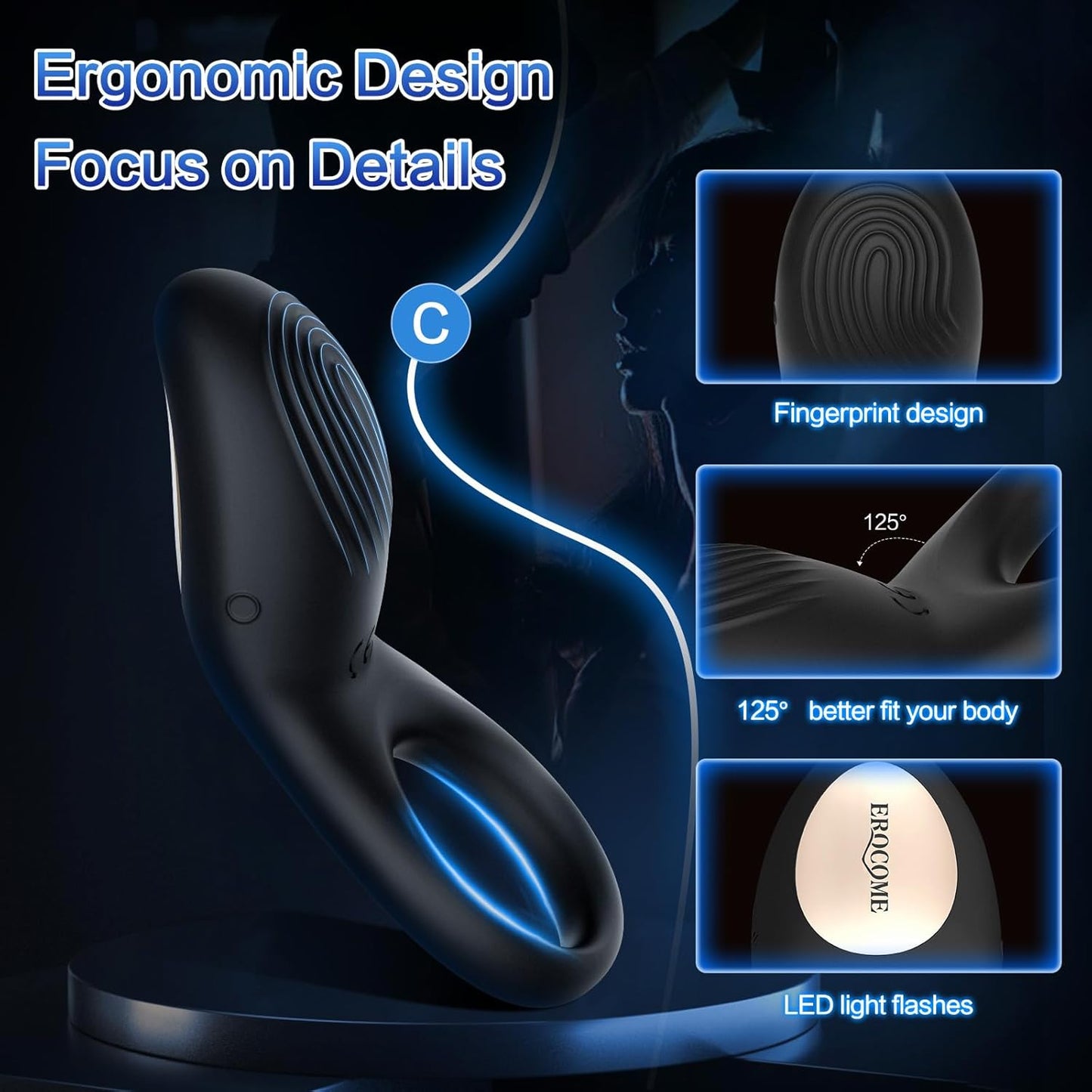 2 IN 1 Penisringe Vibrator Masturbator mit 8 Intensive Vibrationen