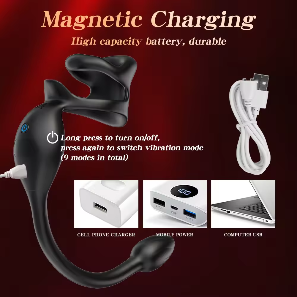 Penis-Vibrator Prostata-Massagegerät Vibrationsring mit 9 Schwingungsmoden