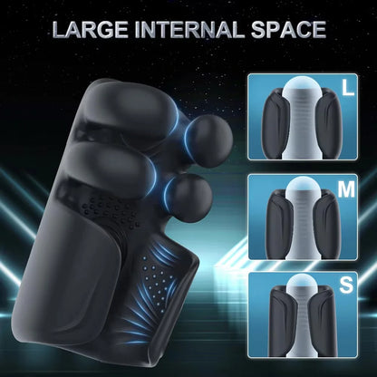 Elektrische Penistrainer Eichelvibrator mit 10 Finger Massage & Klopfen & Vibrieren