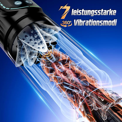 Elektrischer Masturbator Penispumpe Stroker mit 7 Teleskopfunktion & Rotierend & Saugen