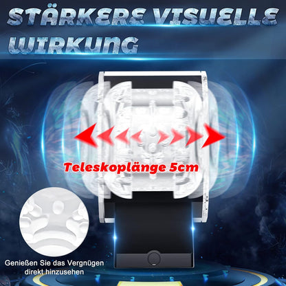 Elektrischer Penistrainer Stroker mit 7 Teleskopfunktion und Vibrationsfunktion