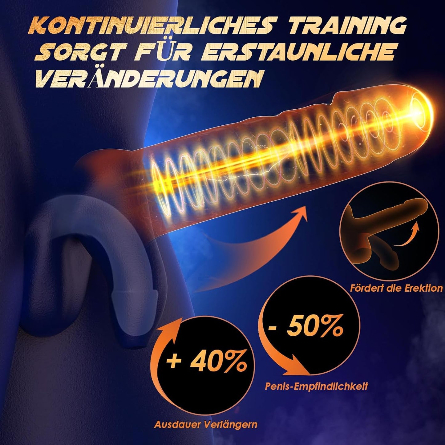 Penistrainer Vibrator Eichelmassagegerät Stimulator Oralsex Masturbatoren mit 10 Modi