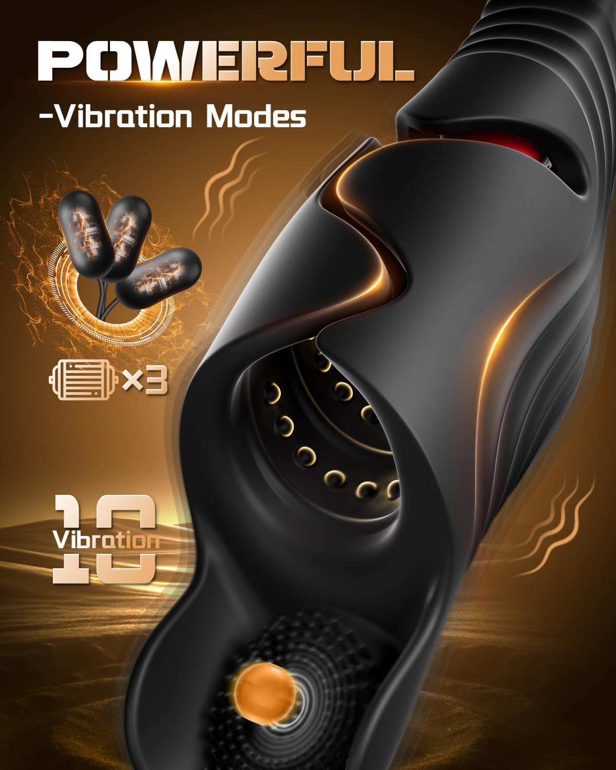 Aufklappbarer Penis Trainer Vibrator Masturbator mit 10 Vibrations & Zungenlecken Modi