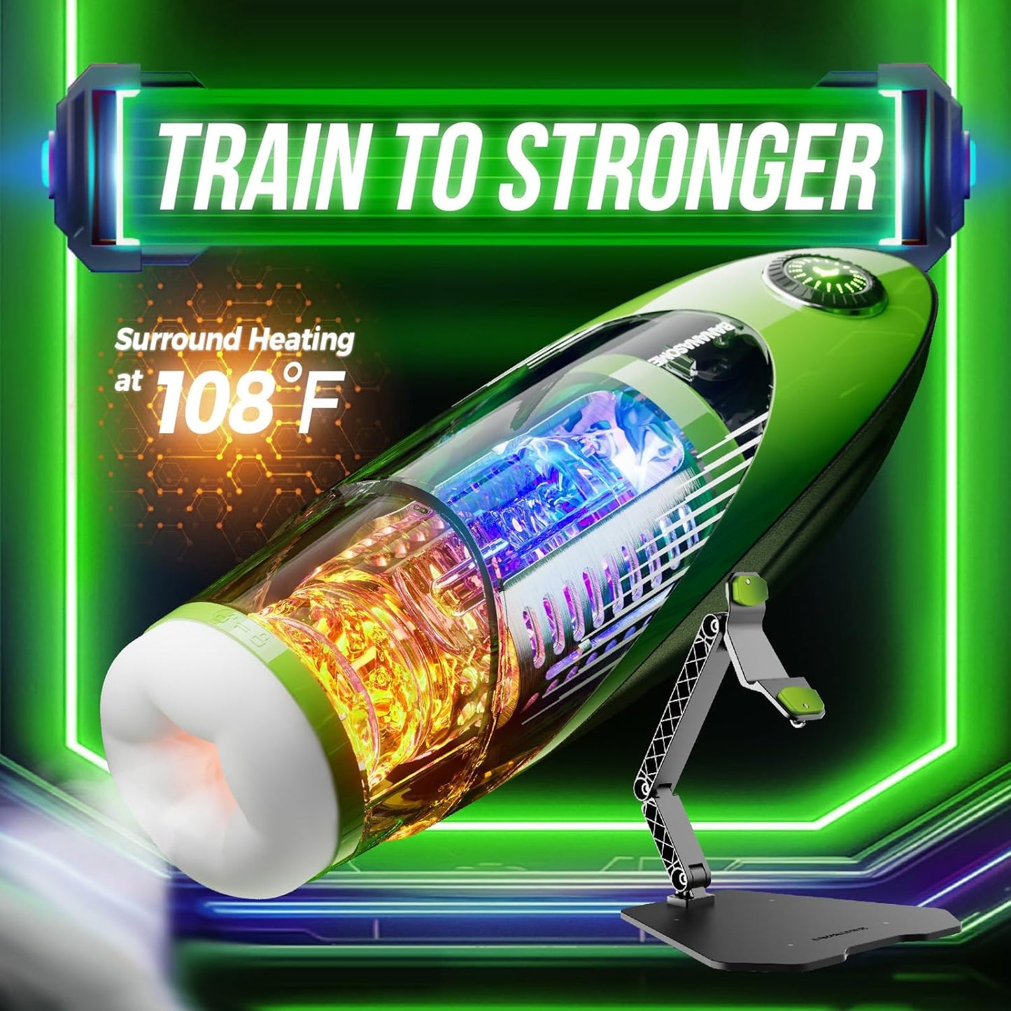 42°Heizung APP Elektrischer Masturbator Blowjob mit 10 Teleskopfunktion & Vibration Modi