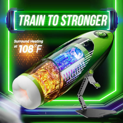 42°Heizung APP Elektrischer Masturbator Blowjob mit 10 Teleskopfunktion & Vibration Modi