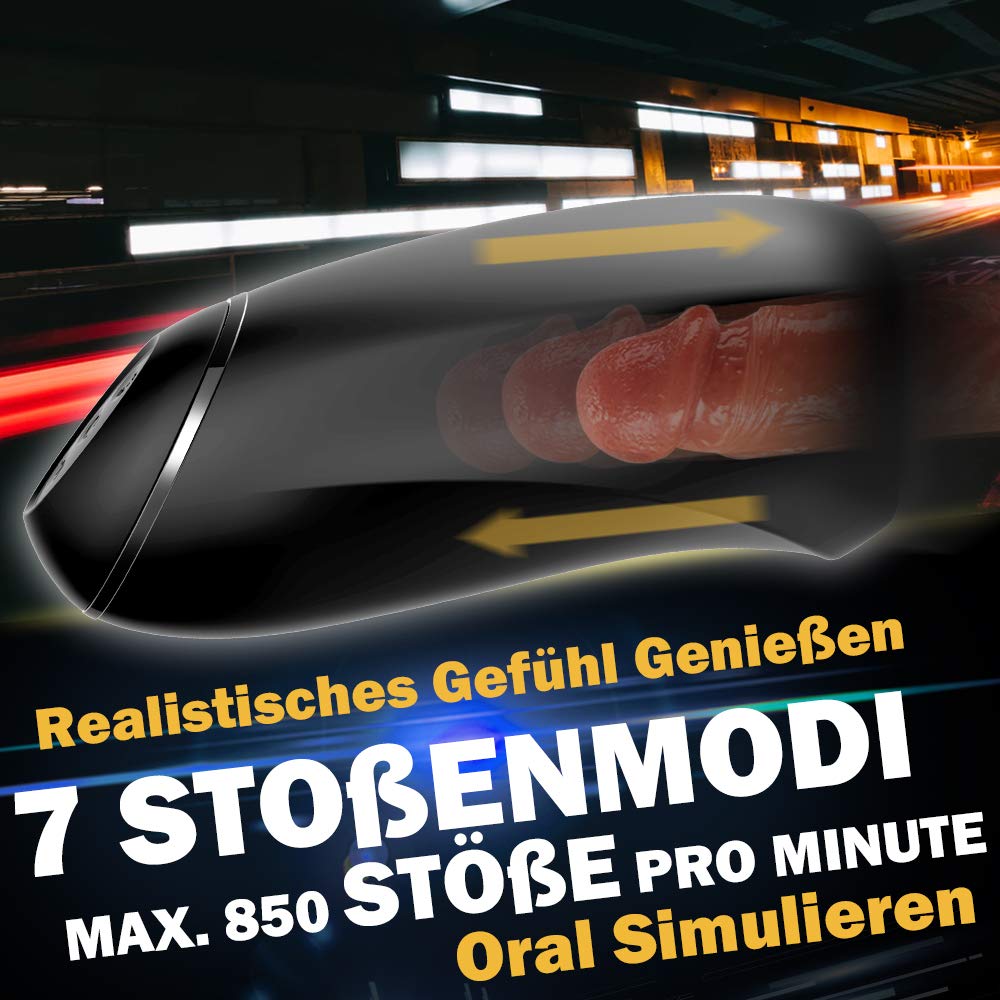 Elektrische Oral Penis Trainer Vibrator Masturbator mit 7 Stoßenmodi & 14 Vibrationsmidi