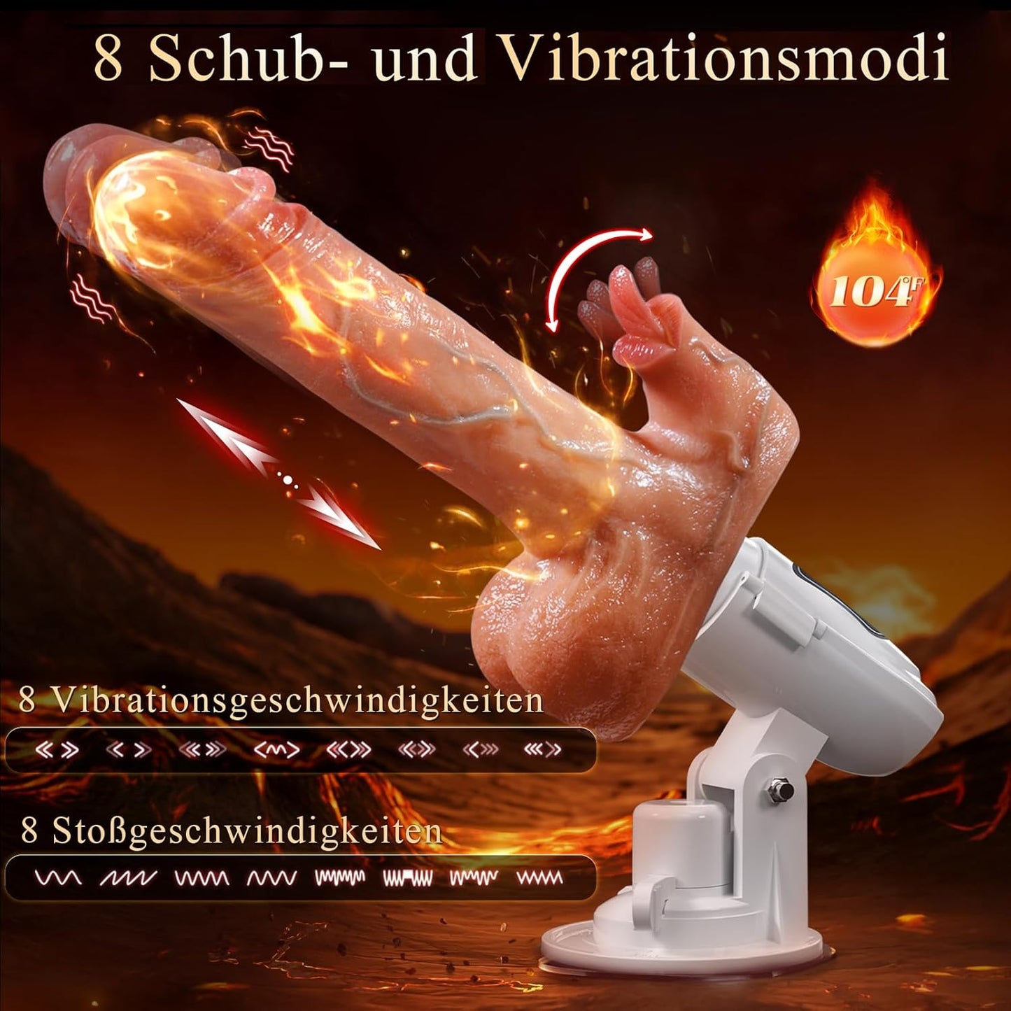 5 in 1 Realistischer Intelligenter Dildos mit 8 Vibrations und Stoßmodi