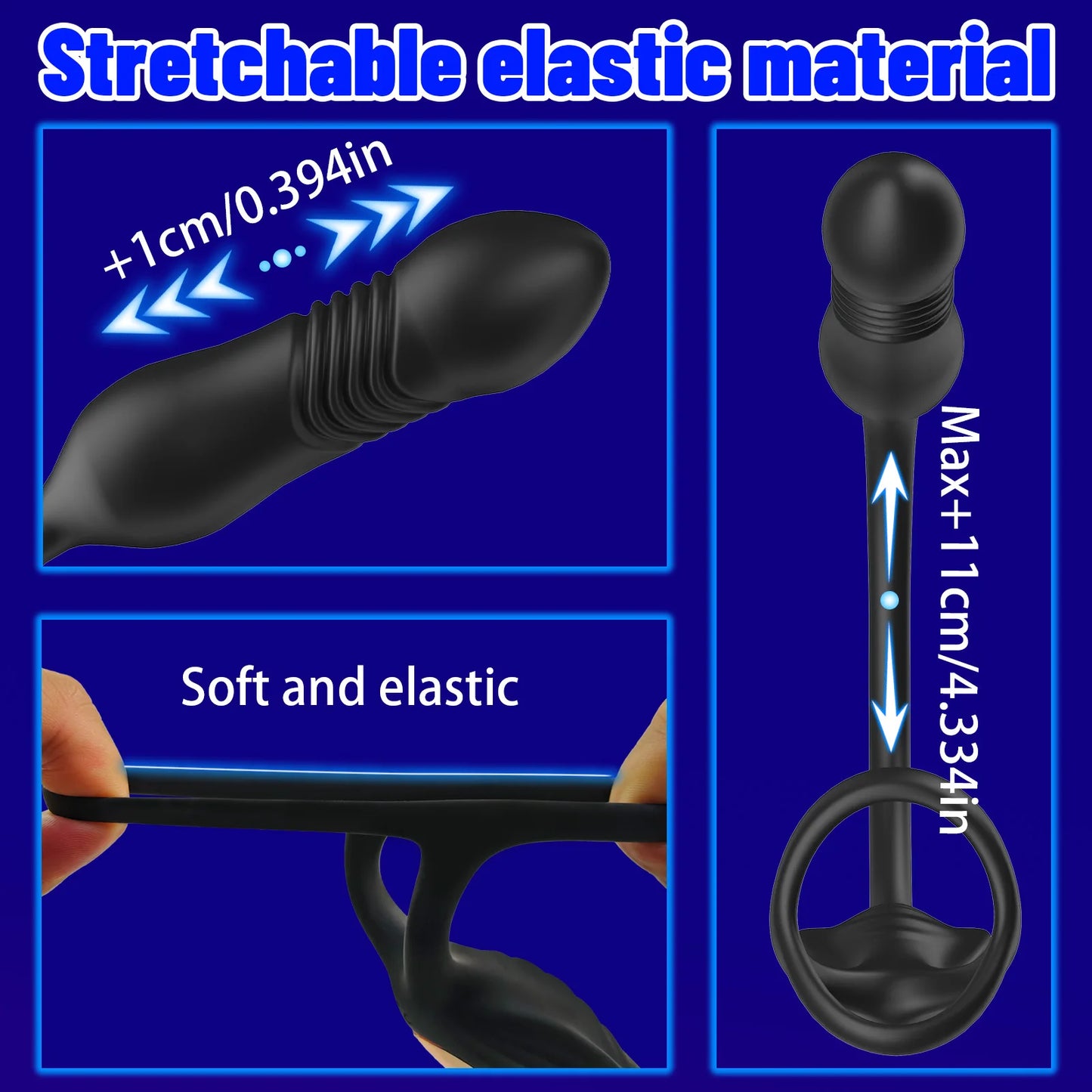 Thrusting Anal Vibrator Prostata Massager Cockring mit 9 Vibrationsmodi