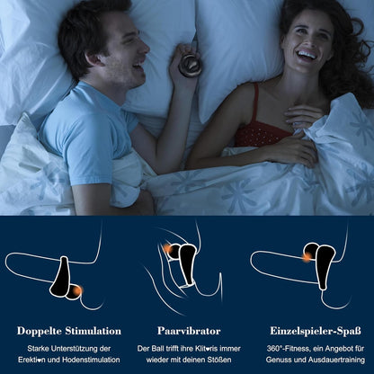 360° Verstellbarer Penisring Vibrator Stimulator Masturbator mit 10 Vibrations
