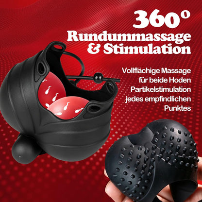 Verstellbarer Penisringe Hodensack Tasche Eichelvibrator mit 10 Vibrationsfunktion
