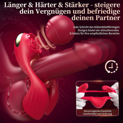 3 IN 1  Penisringe Vibrator Klitoris Stimulator mit 3 Leistungsstarker Motor & 7 Vibrationen