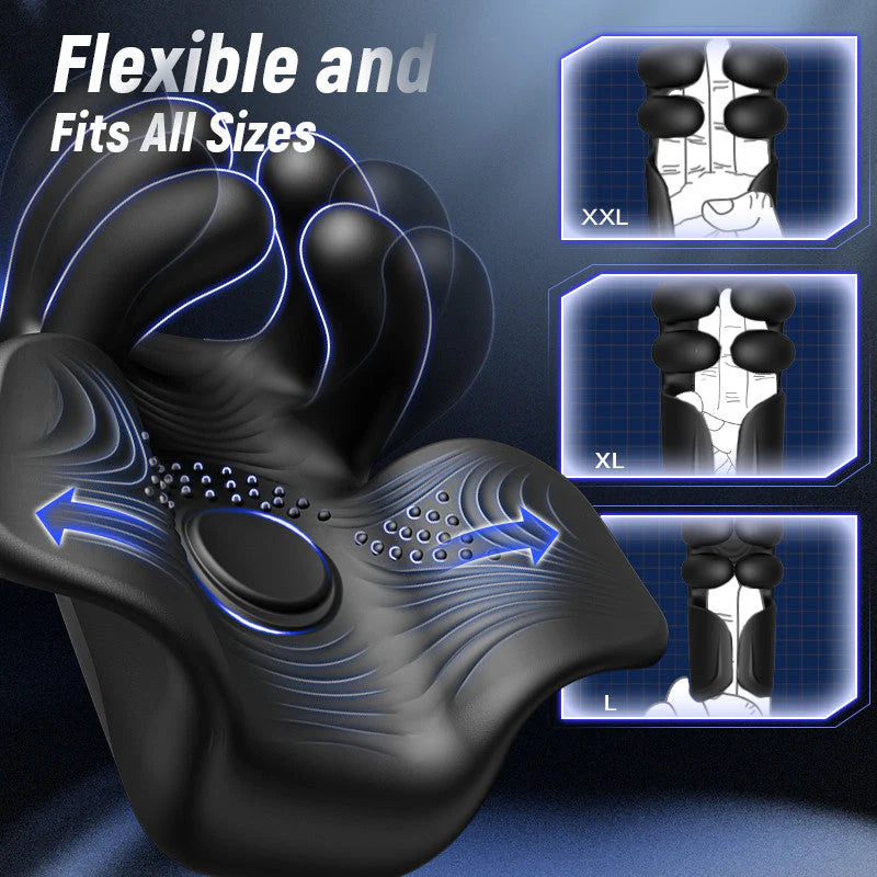 Elektrische Penistrainer Eichelvibrator mit 10 Finger Massage & Klopfen & Vibrieren
