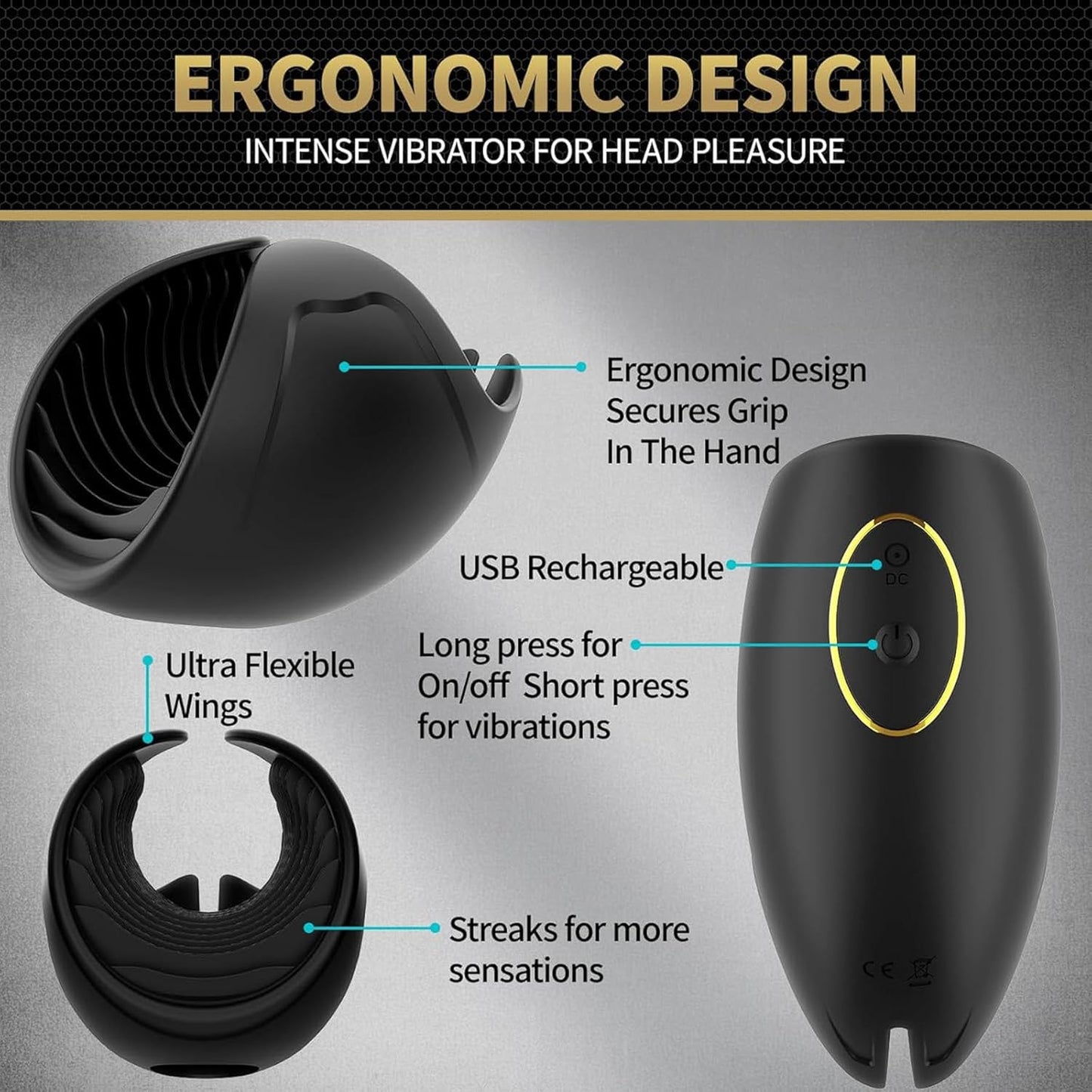 2 IN 1 Rippentunnel Masturbator Penis Trainer Vibrator mit 10 Vibrationsstufen