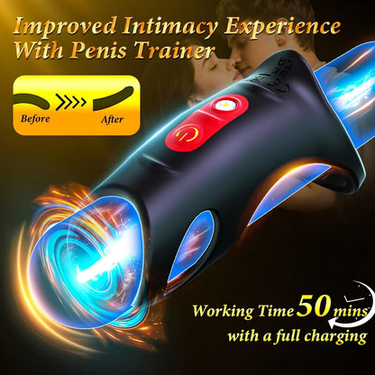 Penis Trainer Vibrator Penishülle Cock Ring mit 10 Leistungsstarke Vibrationsmodi
