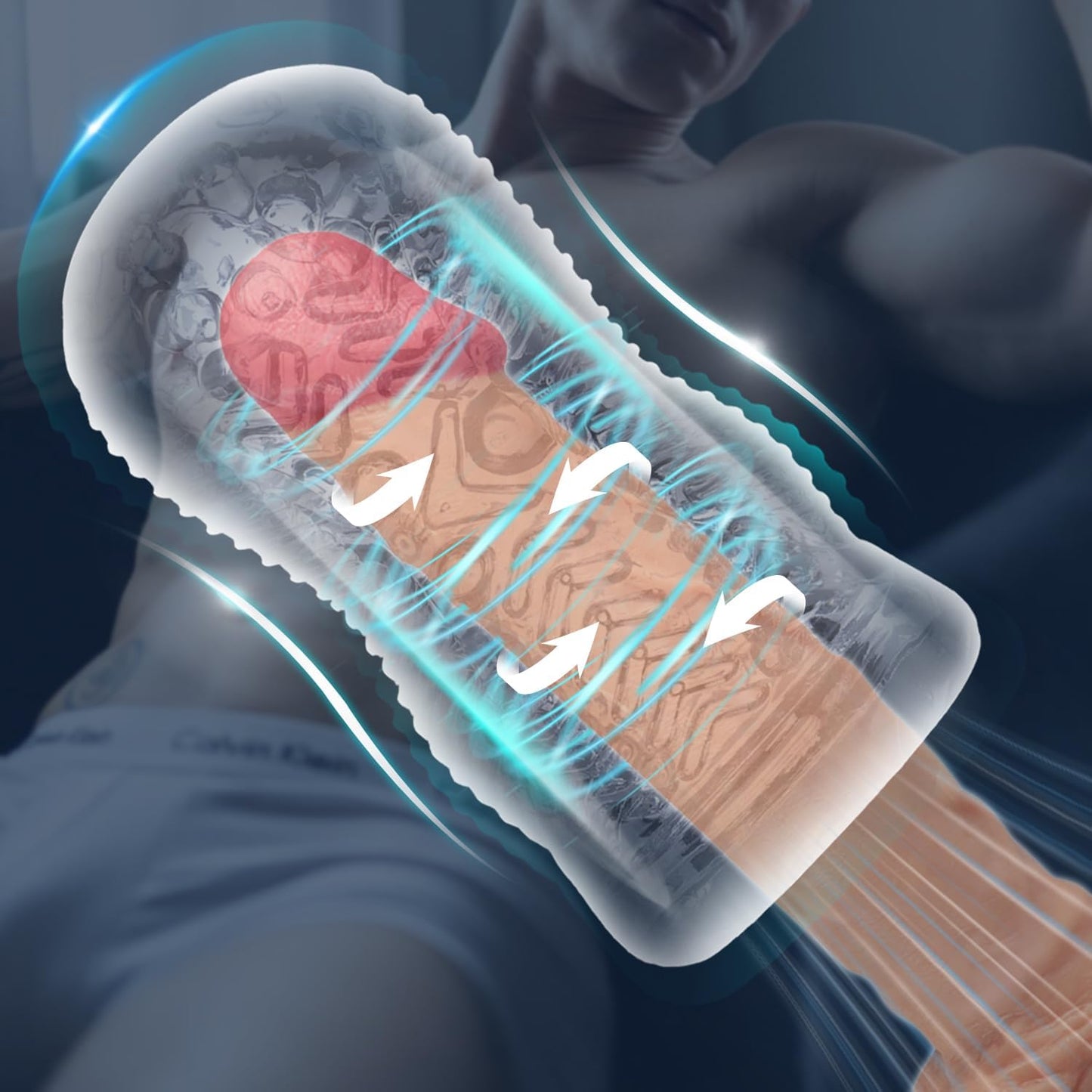 Jelly Handmatige Masturbatie Cup Super Adsorptie transparante penistrainer 