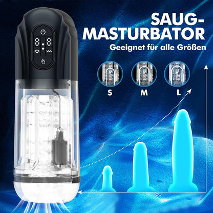 Automatischer Masturbator Blowjob-Stroker Penisstimulator mit 10 Vibrations & Saugmodi