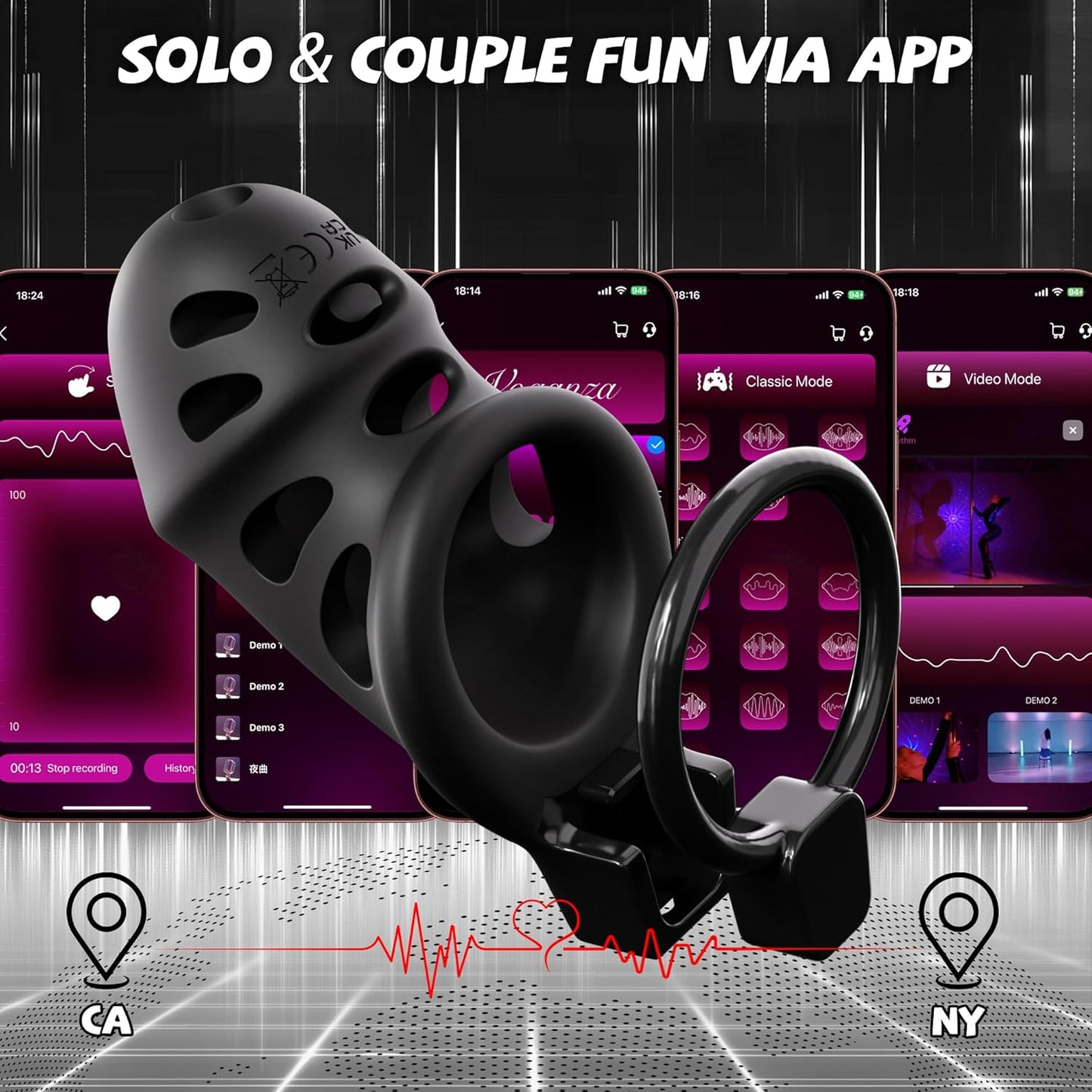 Keuschheitskäfig Gerät Penis Trainer Vibrator Bondage Ausrüstung mit 9 Vibrationsmodi