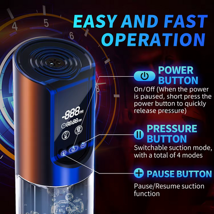 Elektrische Penispumpe Erektionstrainer Blowjob mit 4 Leistungsstarke Saugkraft