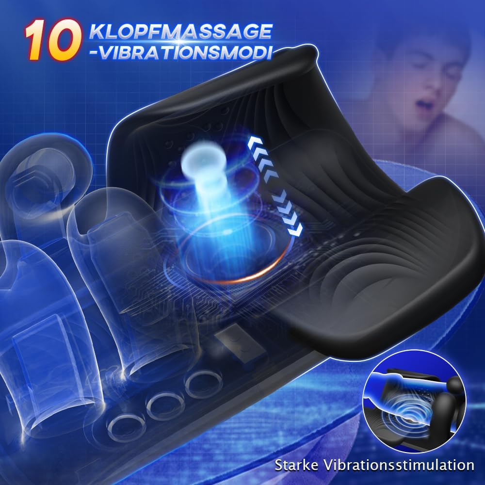 3 in 1 Innovativer Masturbieren  Penis Trainer mit 10 Vibrationen