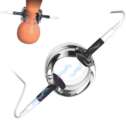 Elektro-Schock Penistrainer Cockring Stimulator mit Penis und Hodenringen
