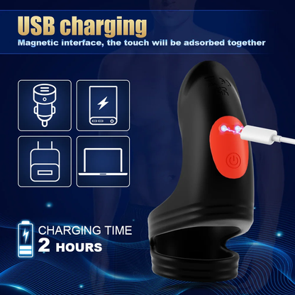 Doppelte Stimulation Penis Trainer Vibrator Cockring mit 10 Kraftvolle Vibrationen