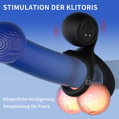 3 IN 1 Elektrischer Penisring Penistrainer Masturbator mit 10 Starken Vibrationen