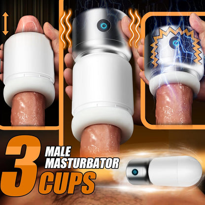 Abnehmbarer DIY Masturbator Penispumpe Pocket Pussy Stroker mit 9 Vibrationsfunktionen
