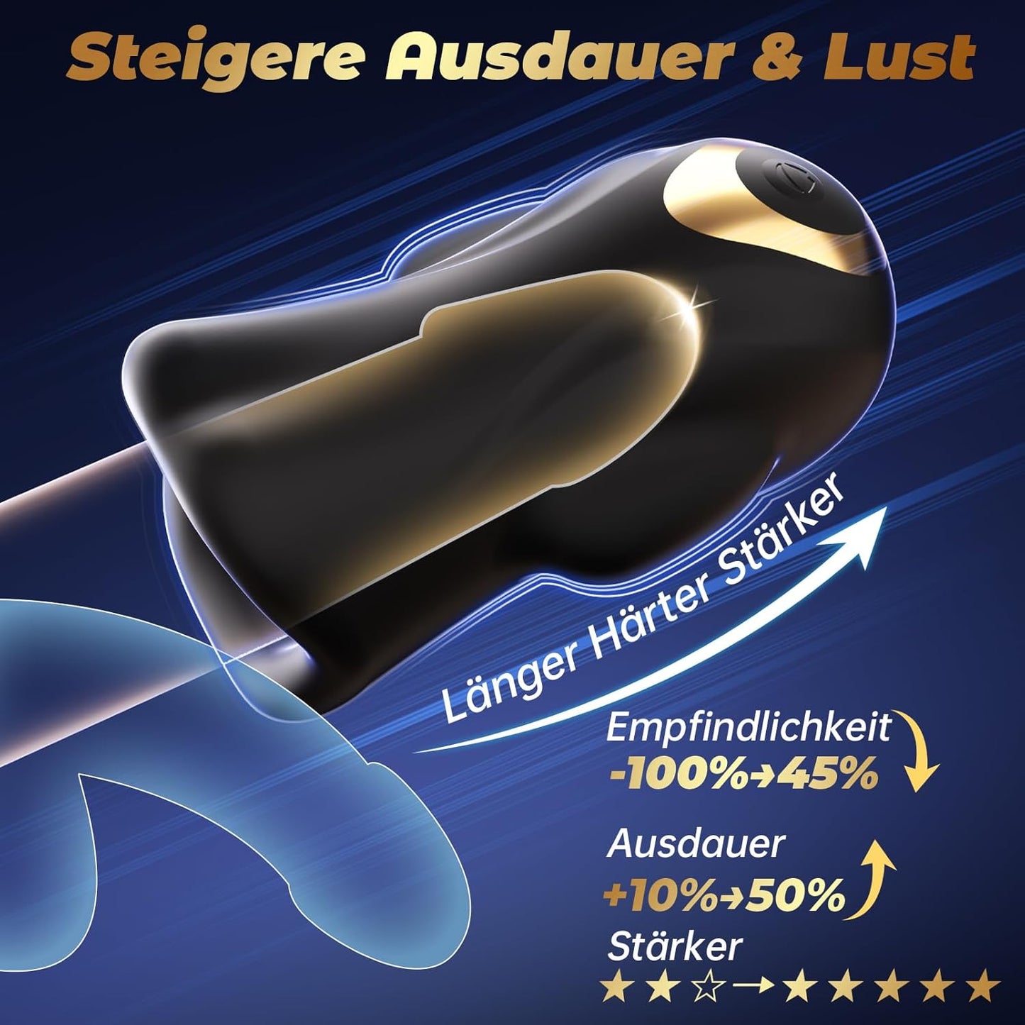 360° Umhüllt Penis Trainer Vibratorensets Masturbator Taschenmuschi mit 9 Modi