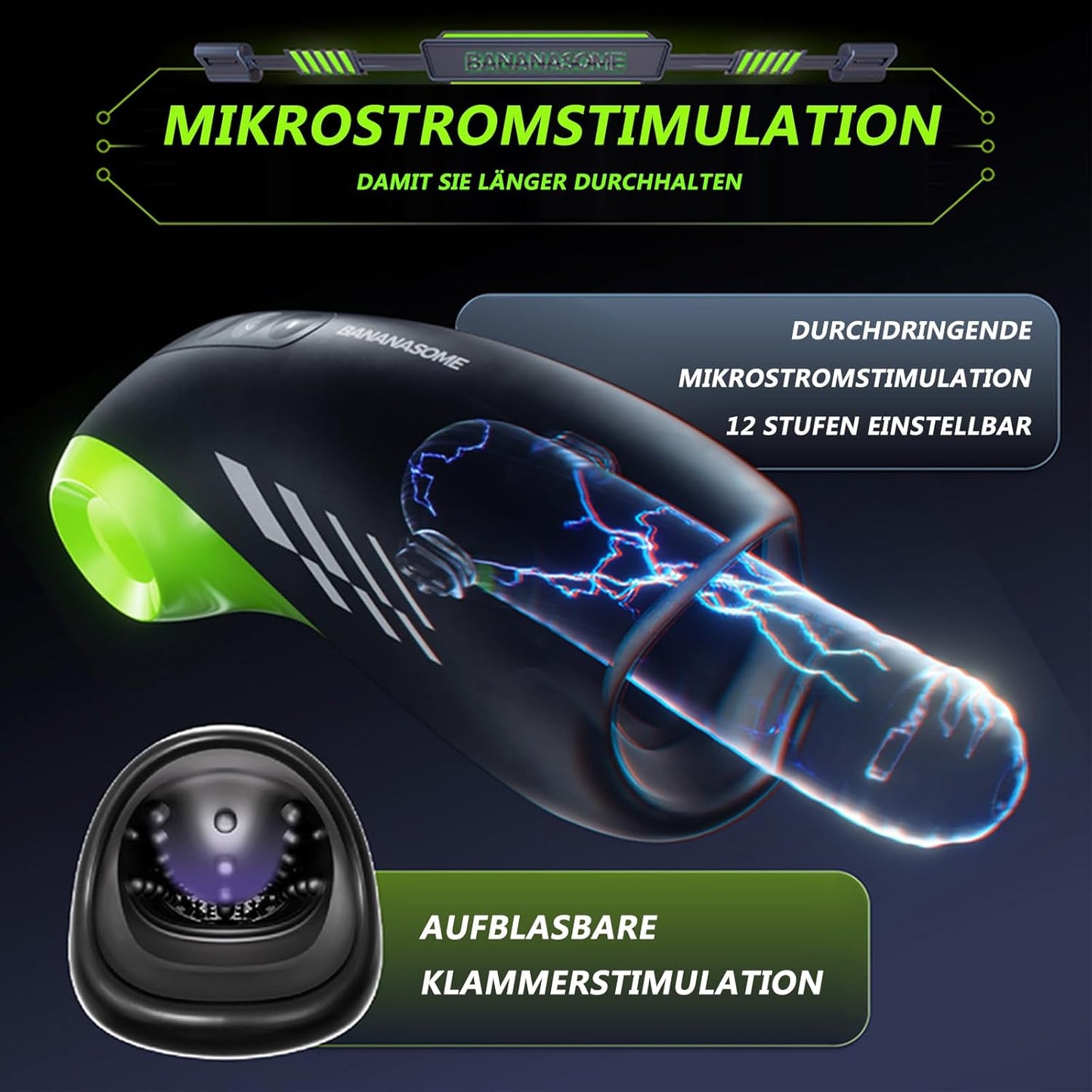 E-stim Penis Trainer Masturbator mit Vibration & Elektroschock & Heizung-Funktion