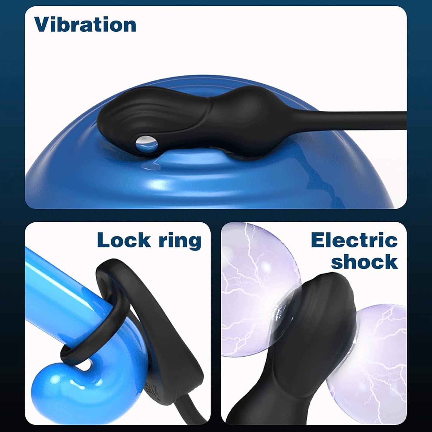 3 IN 1 Elektroshock Analvibrator Prostata Stimulation mit 10 Vibrations & 3 Elektroschockmodi