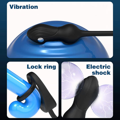 3 IN 1 Elektroshock Analvibrator Prostata Stimulation mit 10 Vibrations & 3 Elektroschockmodi