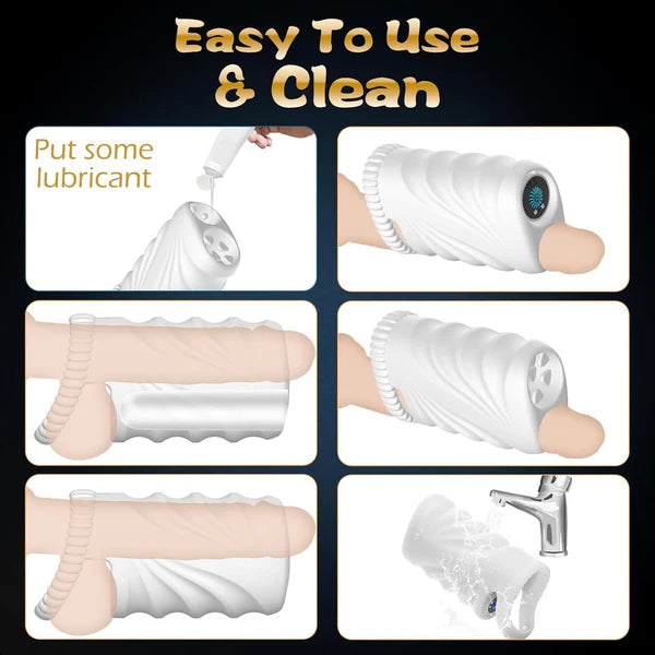 Elektrischer Penistrainer Vibrator Masturbatoren mit 10 Leistungsstark Vibrationenmodi