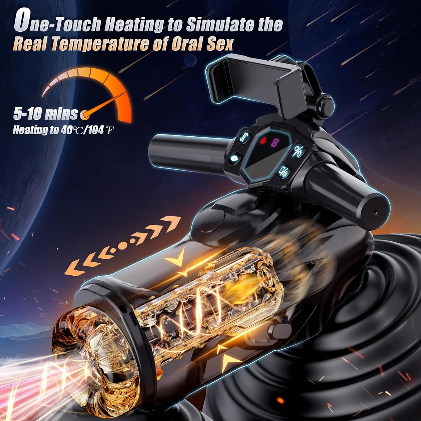 Automatische Masturbator Penispumpe Sexmaschine mit 9 Stoß-Saug-Vibrations-Heizmodi