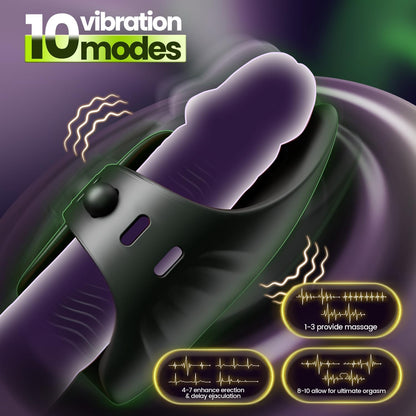 Elektrischer Penistrainer Eichelvibrator Stimulator mit 10 Vibrationsmodi & 10 Tippmodi
