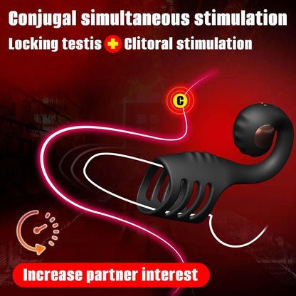 360° Umwickelter Penistrainer Cockring Penishülle mit 10 Vibrationsmodi