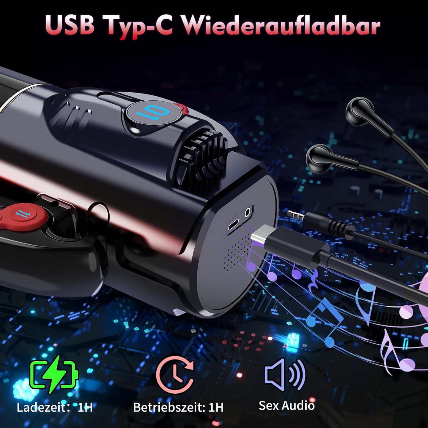 3 IN 1 Multifunktionale Elektrisch Mastubrator mit 9 Saugmodi sowie 9 Stoß- und Rotationsmodi