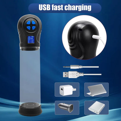 4 IN 1 Elektrische Penispumpe Vergrößerungsgeräte Masturbatoren mit  6 Saugmodi