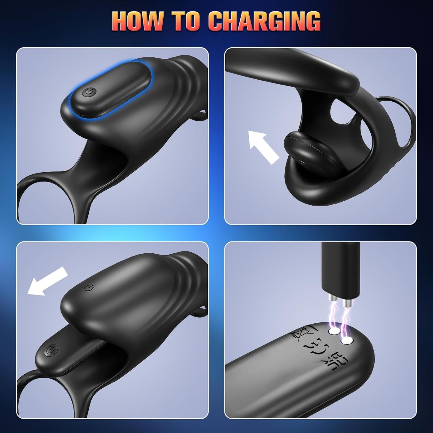 Penisvergrößerer Cockring Klitorisstimulator Penishüllen mit 10 Vibrationsmodi