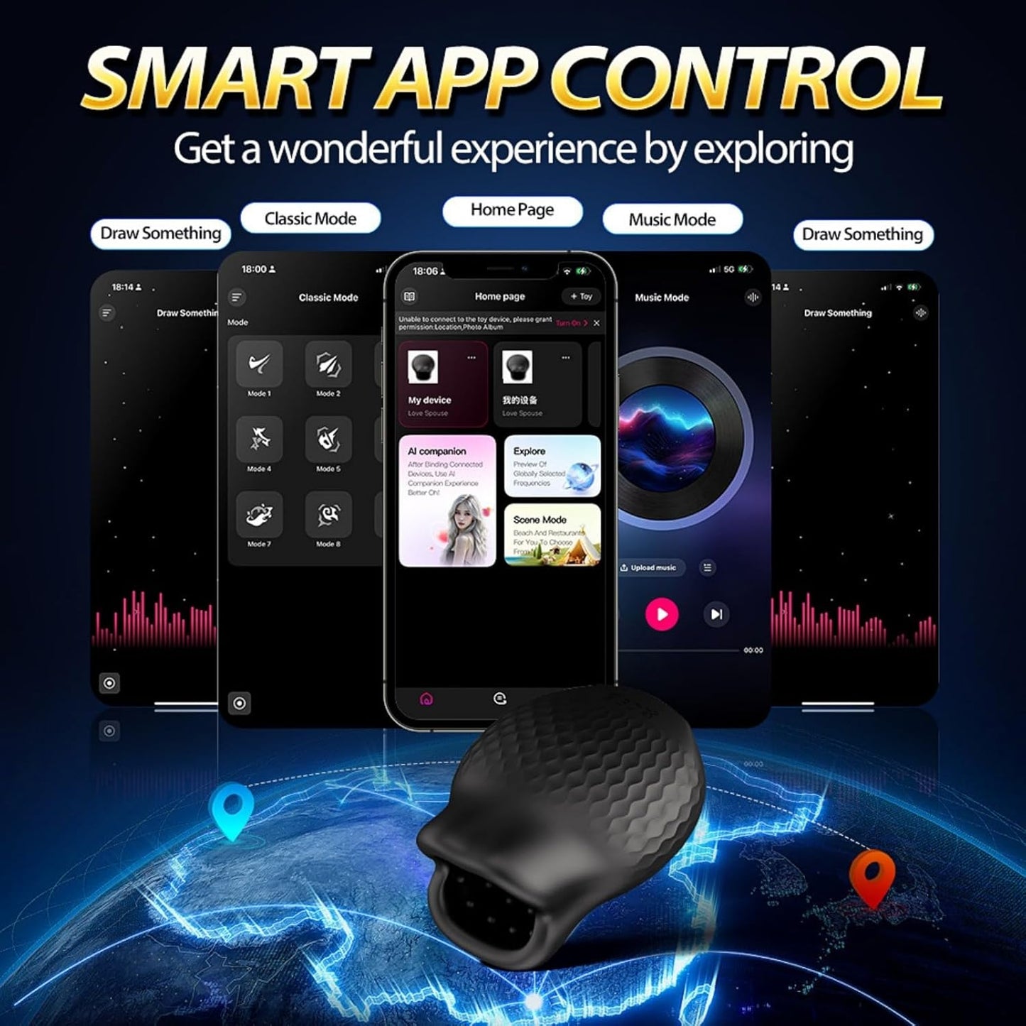 APP Elektrische Penis Trainer Vibrator Eichel Stimulation Taschenmuschi mit 10 Vibrations