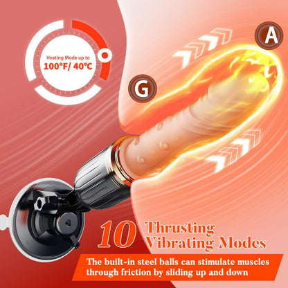 Realistische Dildo Sexmaschine Vibrator mit 10 Stoßfunktion und 10 Vibration Modi