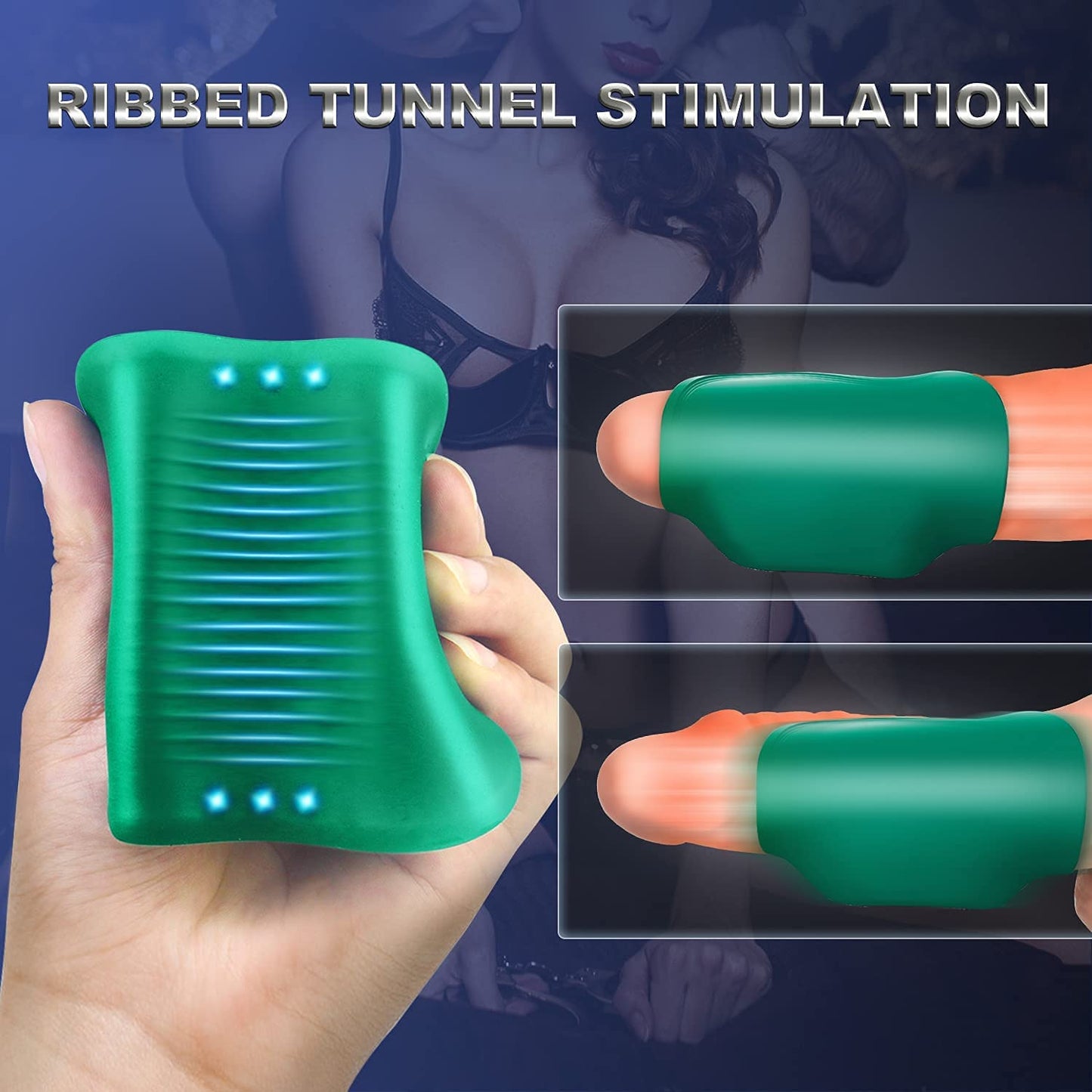 Freihändiger Penistrainer Eichelvibrator Massager Masturbator mit 9 Pulsationsmodi