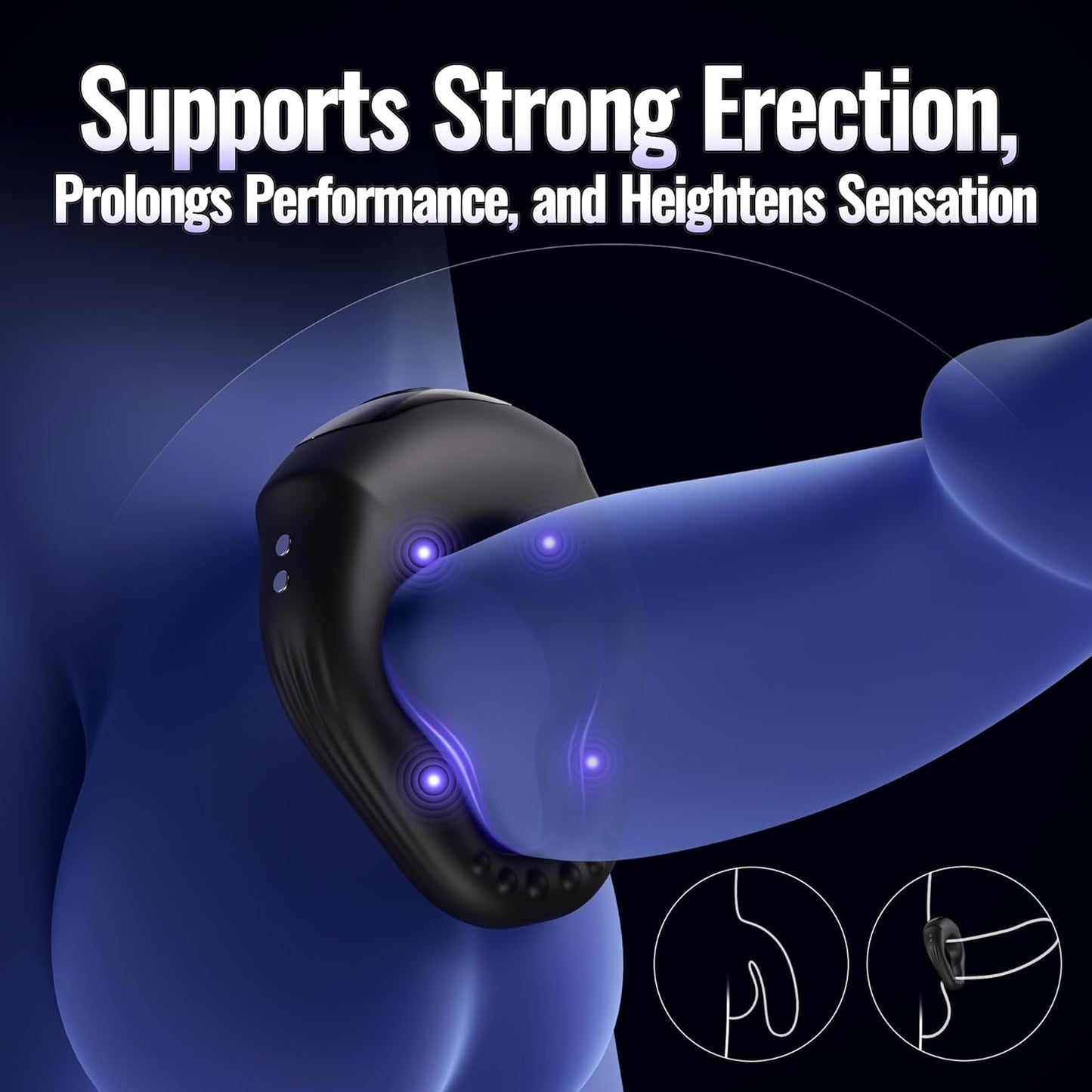 Smart APP Steuerung Wrap-Around Cock Ring Penis Trainer Vibrator mit 10 Vibrationsmodi