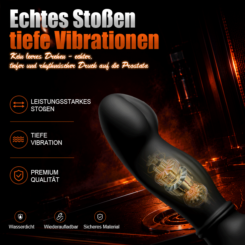 Tragbarer Prostata-Massager mit Stoßbewegungen & Gurten sowie App & Fernbedienungs-Doppelsteuerung