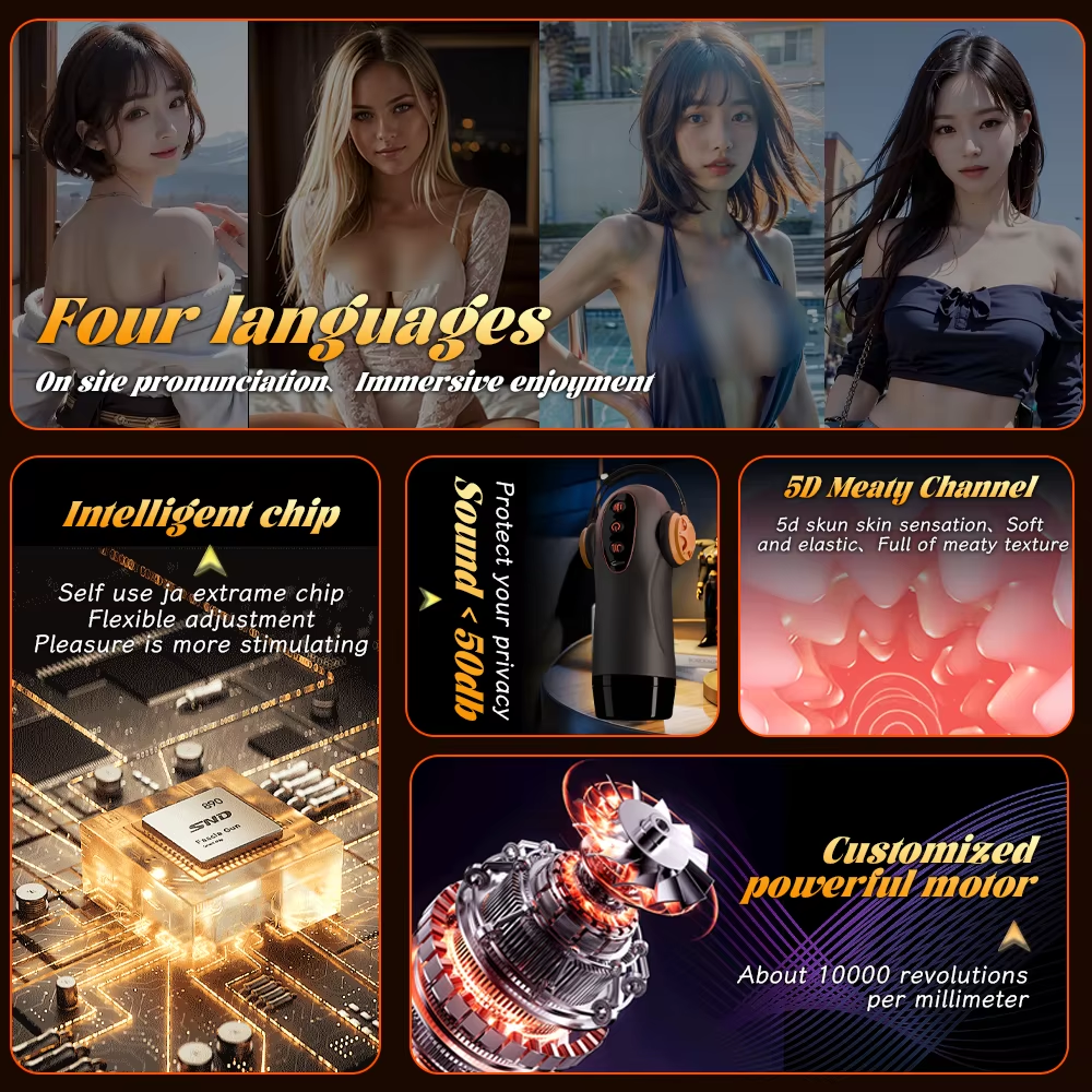 Intelligenter Heizungs Elektrischer Masturbator Blowjob mit 10 Vibrationsmodi