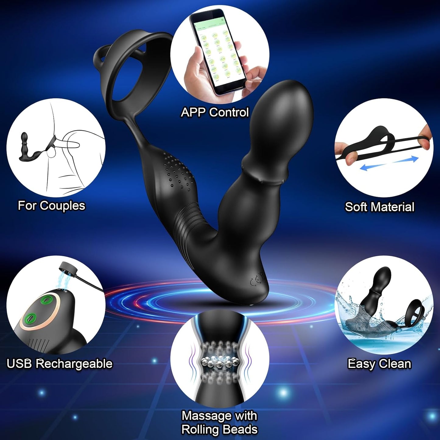 Prostata Massagegerät Rollender Analplug mit 10+10 Leistungsstarken Stimulationsmodi